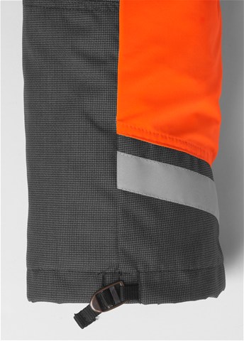 Melnas ar oranžu Husqvarna jostas aizsargbikses, modelis ''Technical Extreme'', Nostiprināmas lences bikšu starās